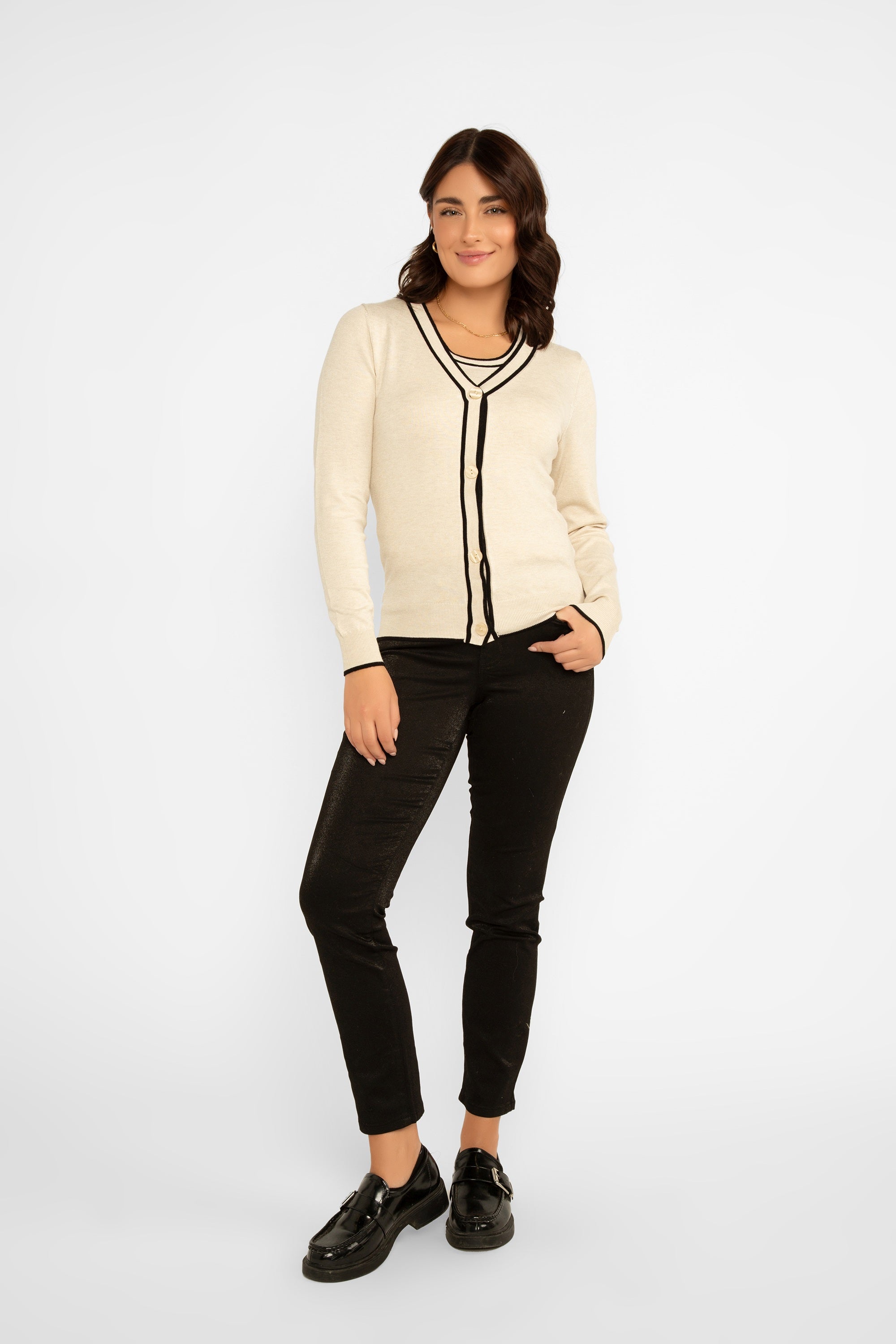 Dollie Melange Long Sleeve Cardigan