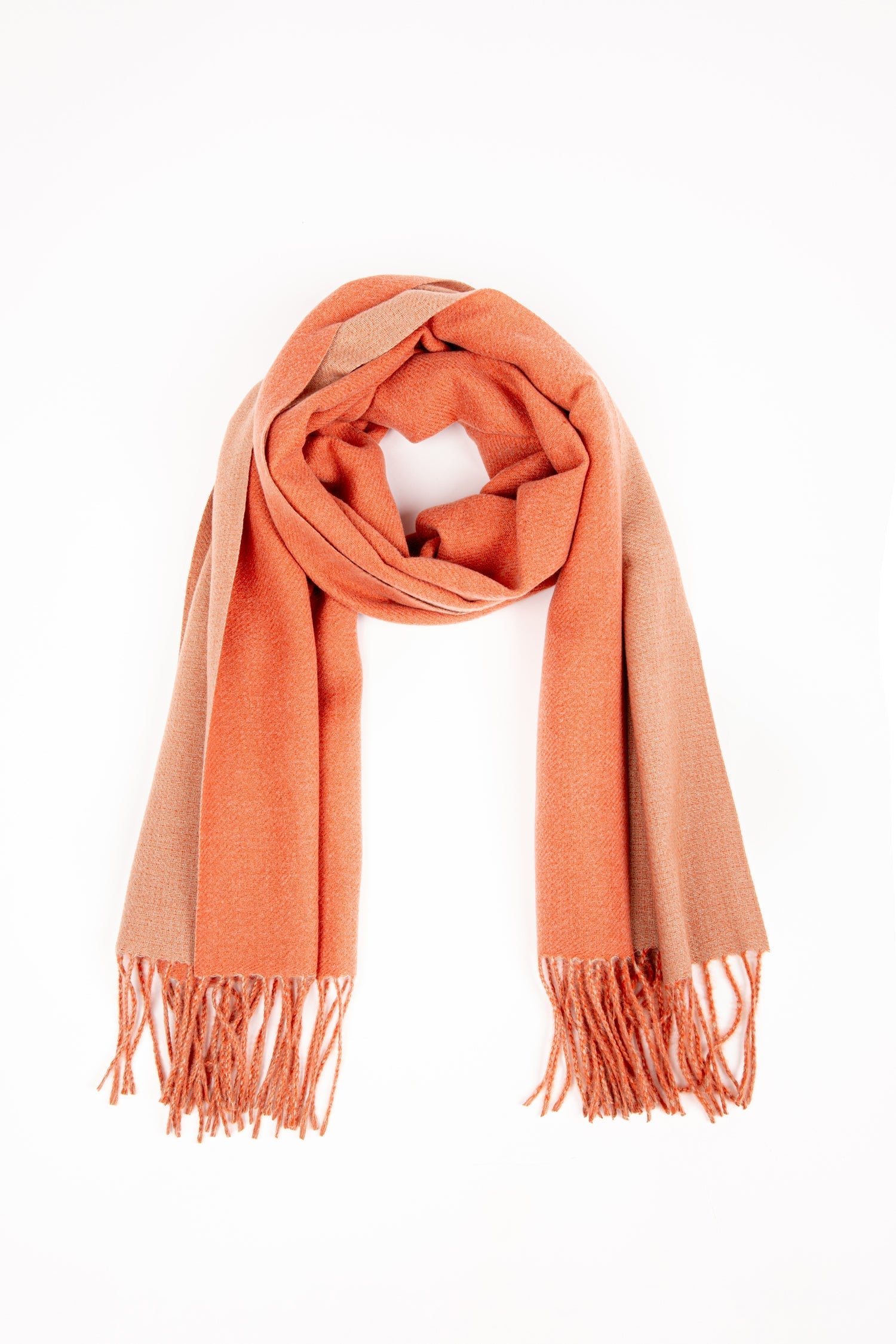 Catherine Lillywhite's (GC2804) Reversible Two Tone Scarf in Rust Red