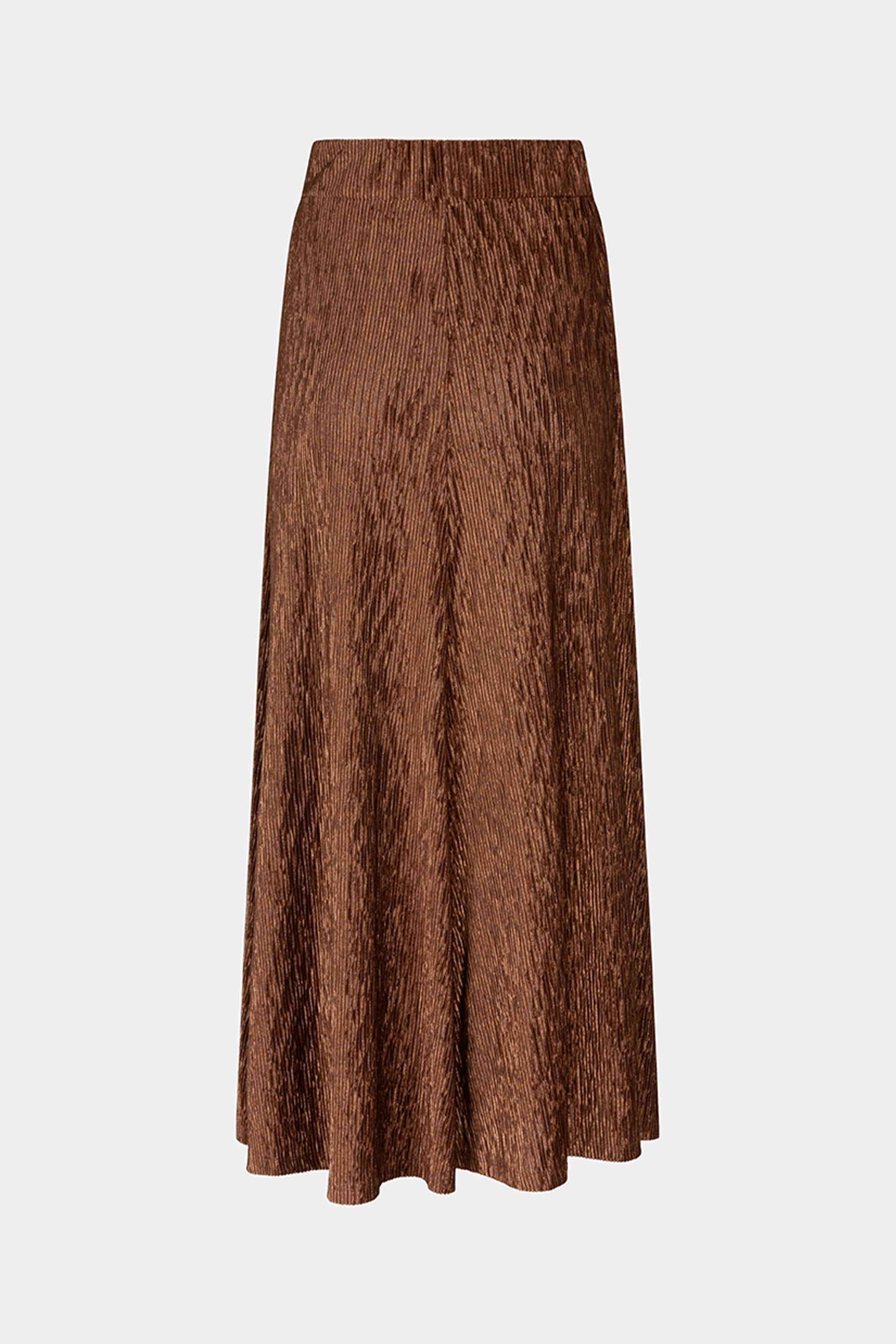 Esqualo (F2405518) Women's Crinkle Velour Midi Length A-Line Skirt in Brandy Brown