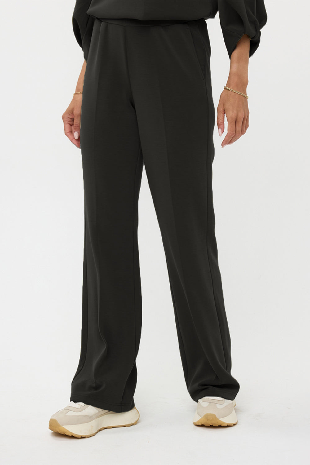 Esqualo (F2405506) Women's Flared Modal Blend Pants with Pockets in Black