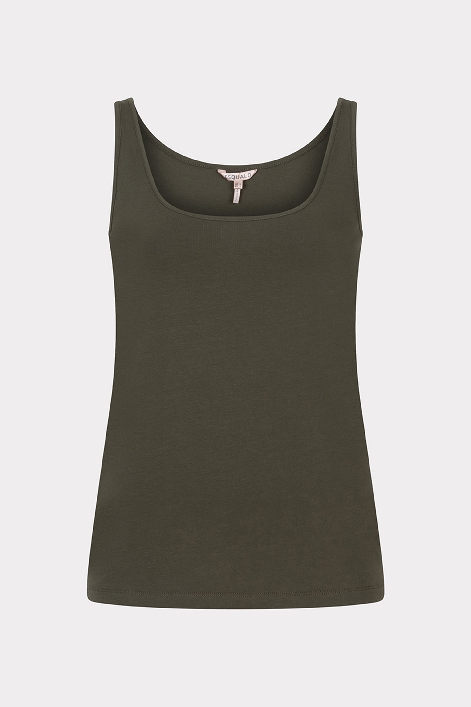 Esqualo (F2430518) Women's Must Have Scoop Neck Cotton Blend Tank Top in Moss Green