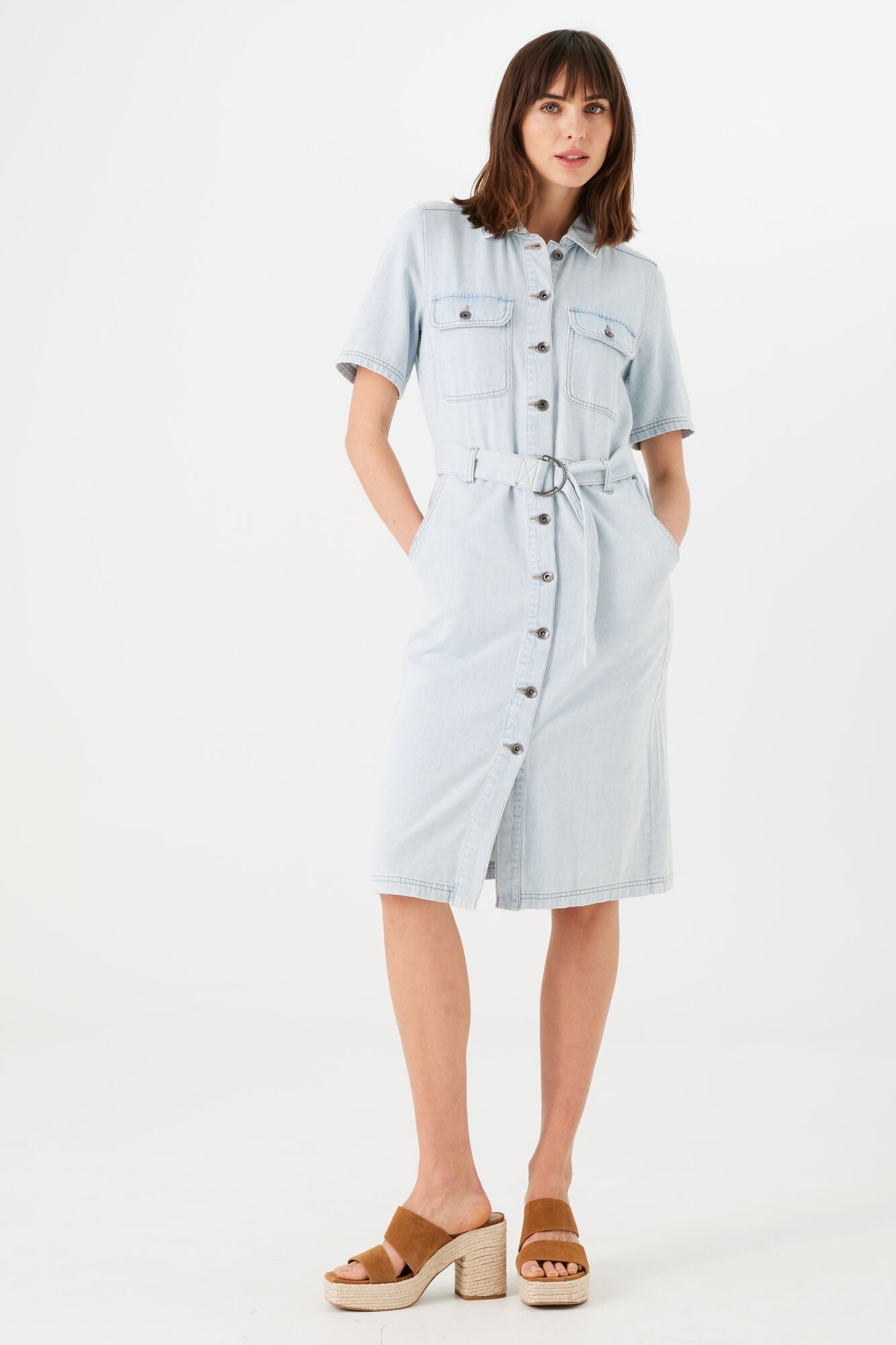 Button Up Denim Dress