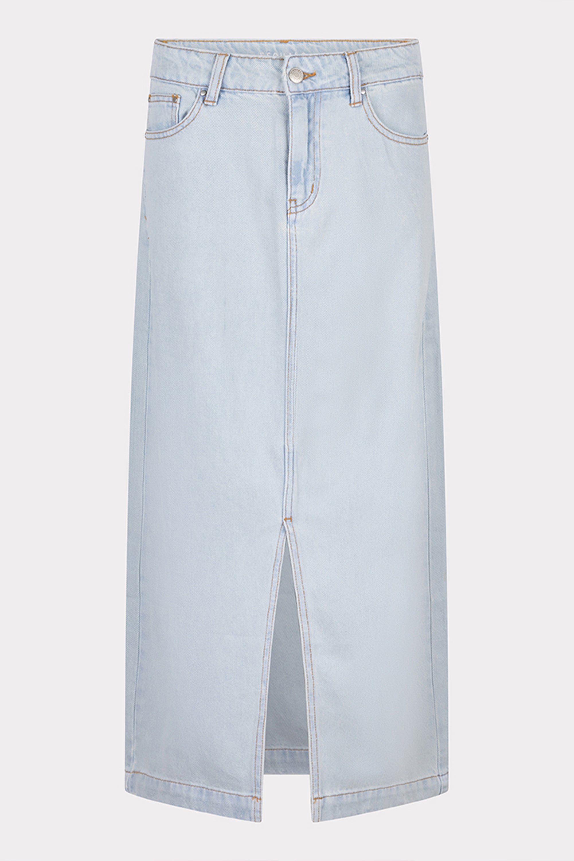 Esqualo (HS2412210 Women's 5-Pocket Denim Midi Skirt in Light Blue Wash