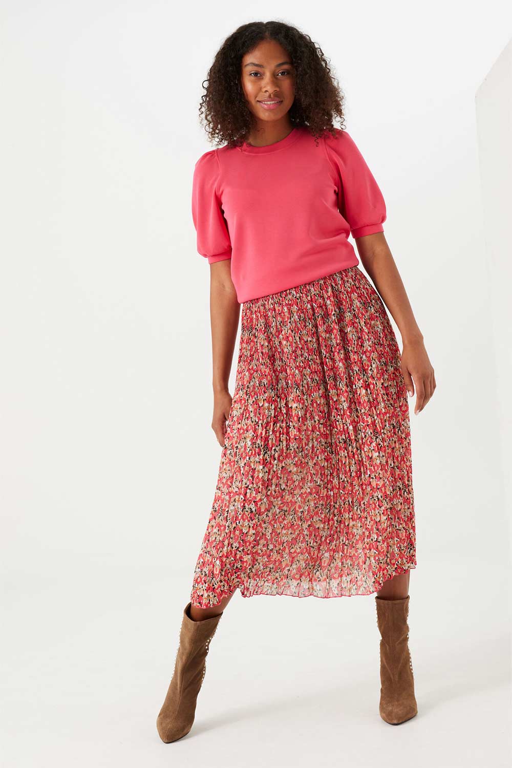 Floral Pink Midi Skirt