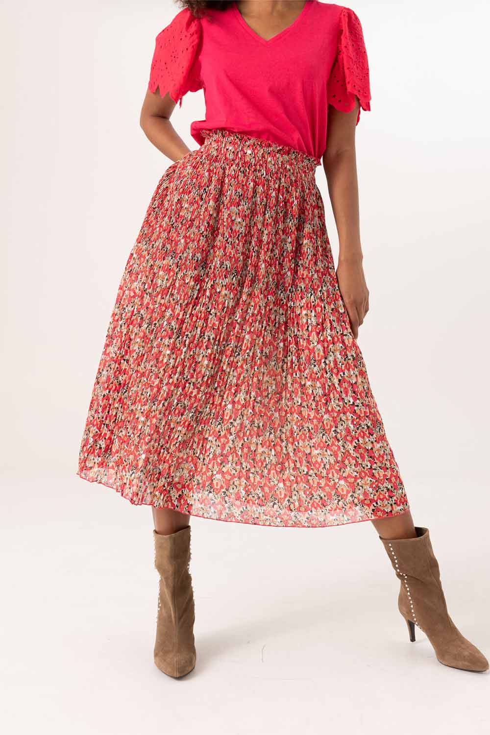 Floral Pink Midi Skirt