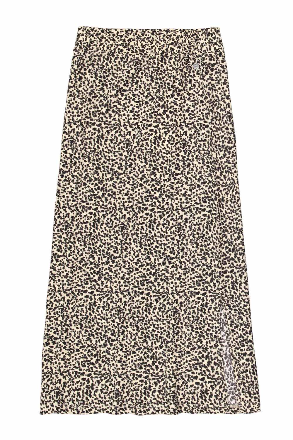 Garcia (Q40120) Women's Leopard Print Pull on Midi Skirt