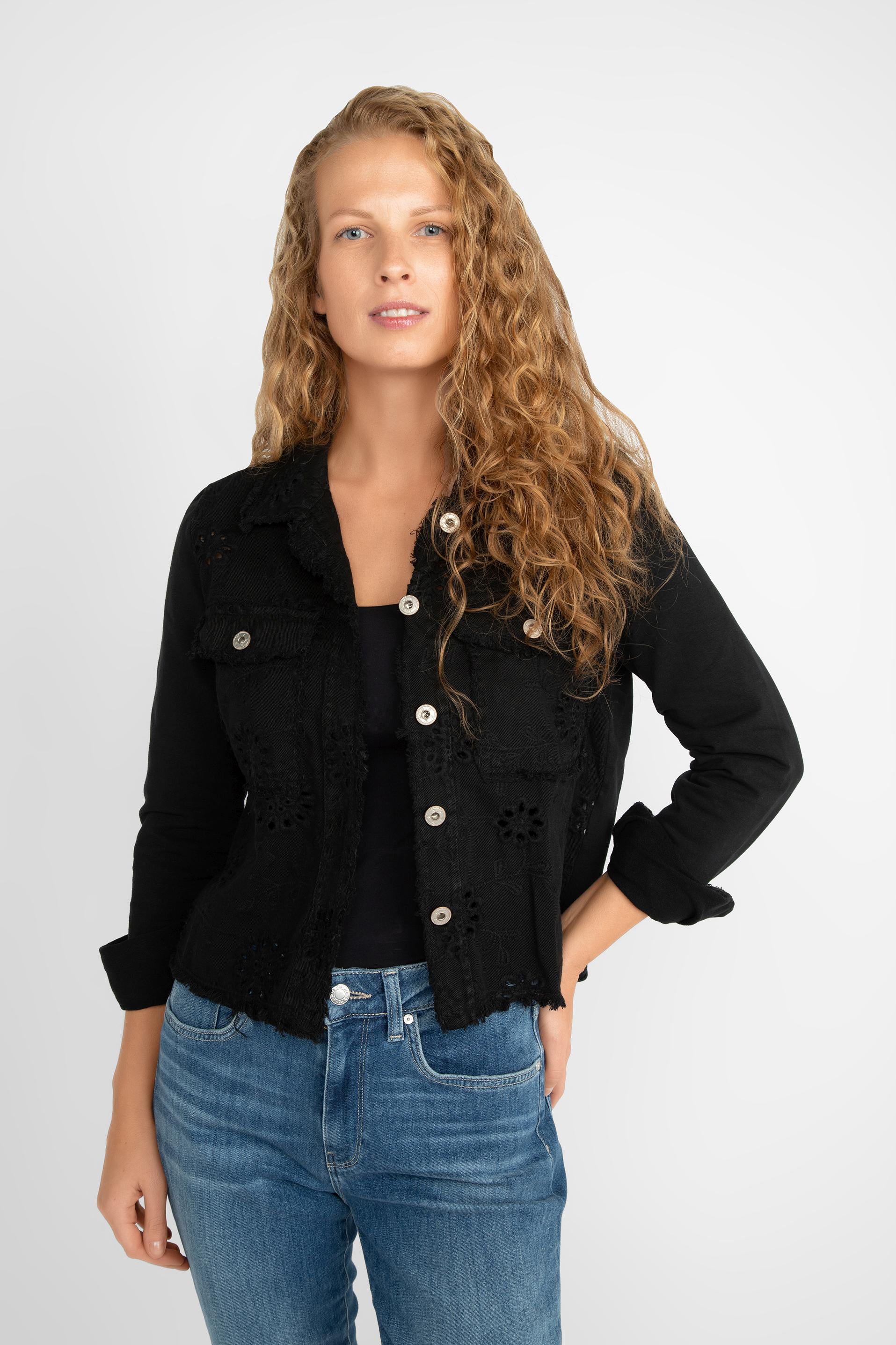 Eyelet Jean Jacket