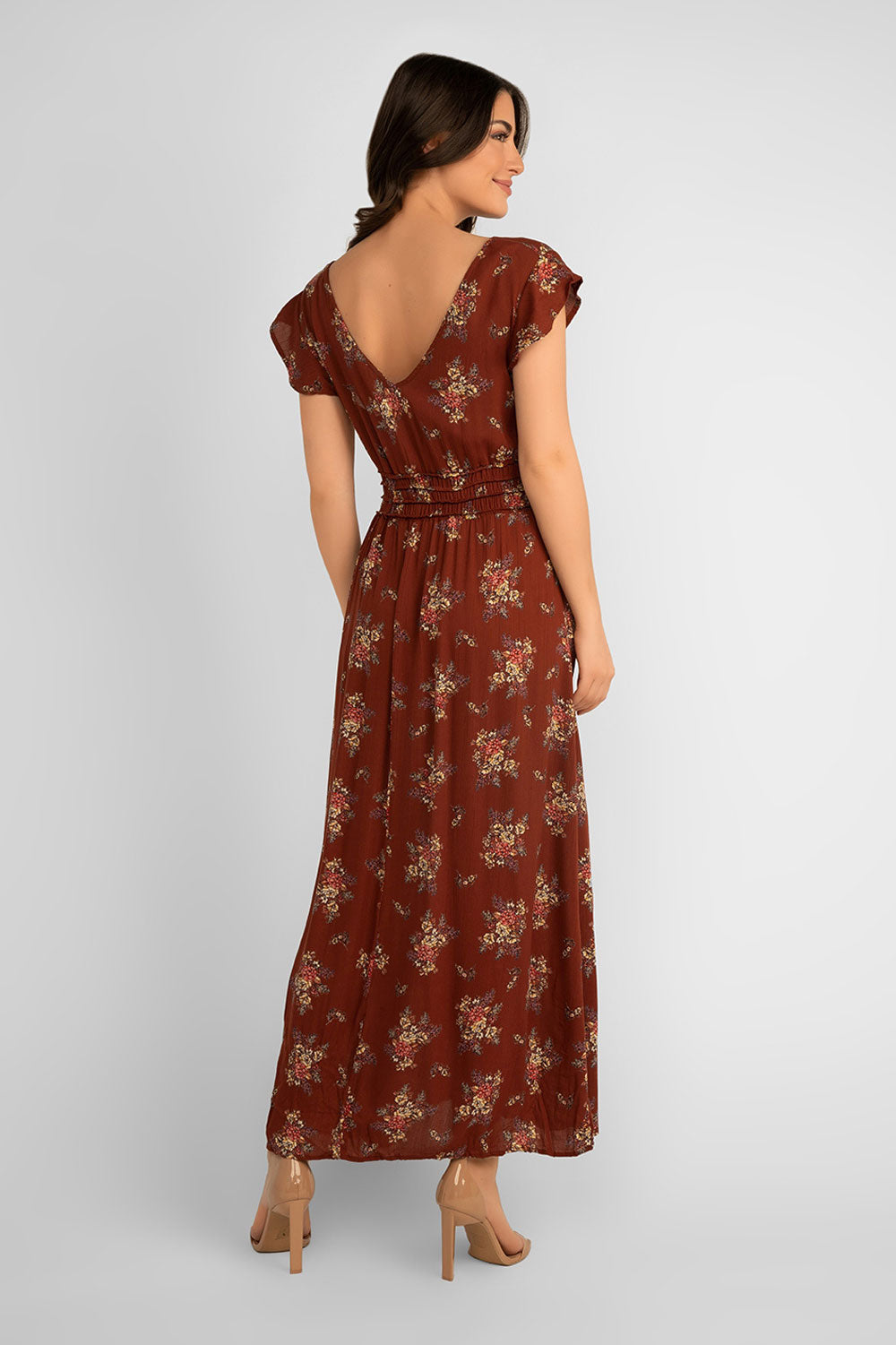 NOSTALGIA - Floral Printed Maxi Dress - Women's Clothing & Accessories 