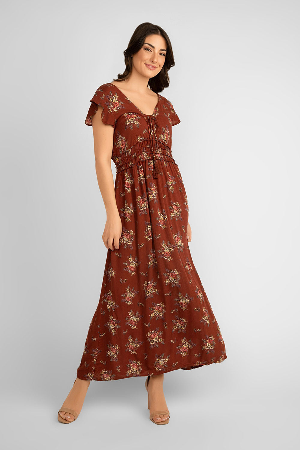 NOSTALGIA - Floral Printed Maxi Dress - Women's Clothing & Accessories 