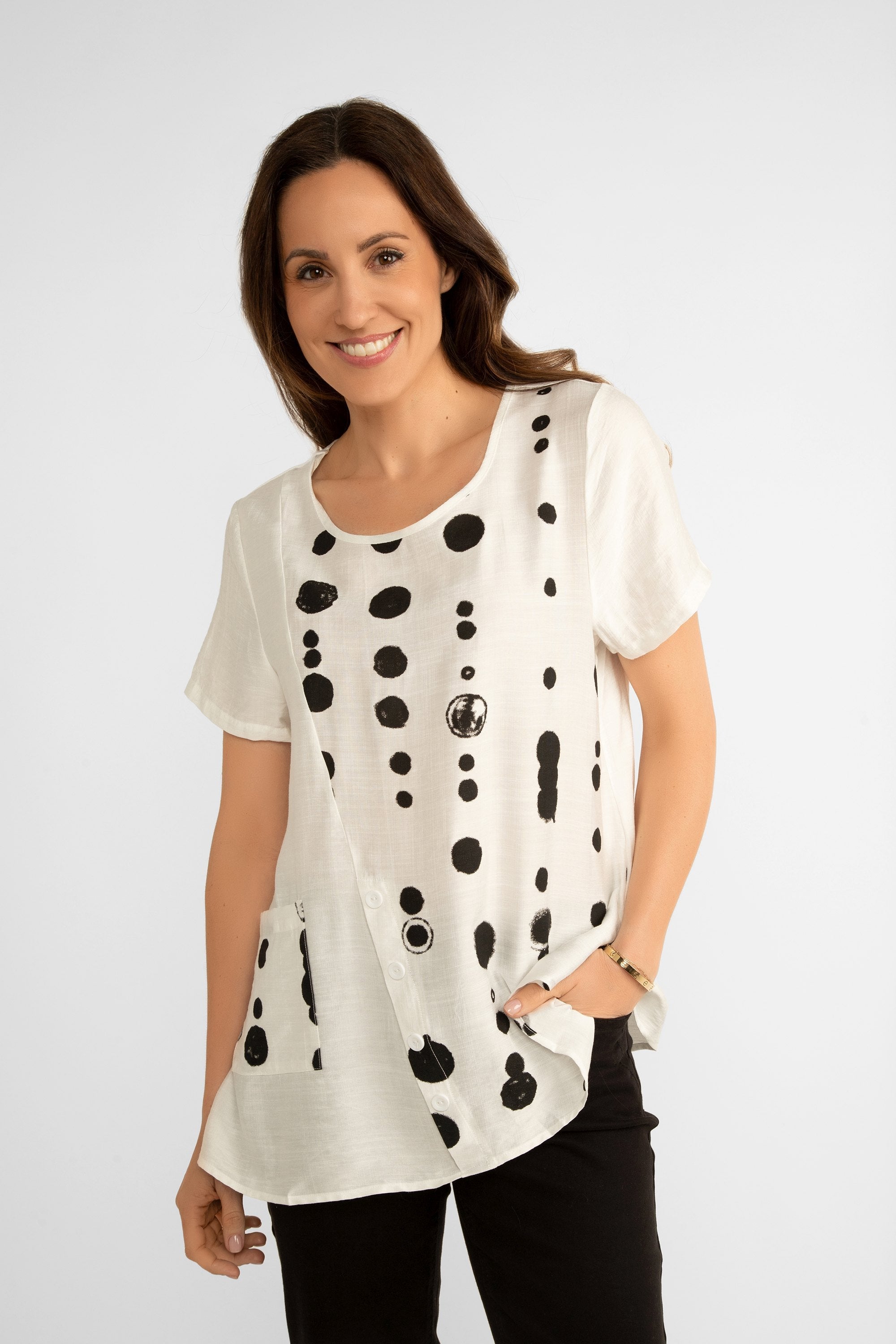 White With Black Dots T-Shirt