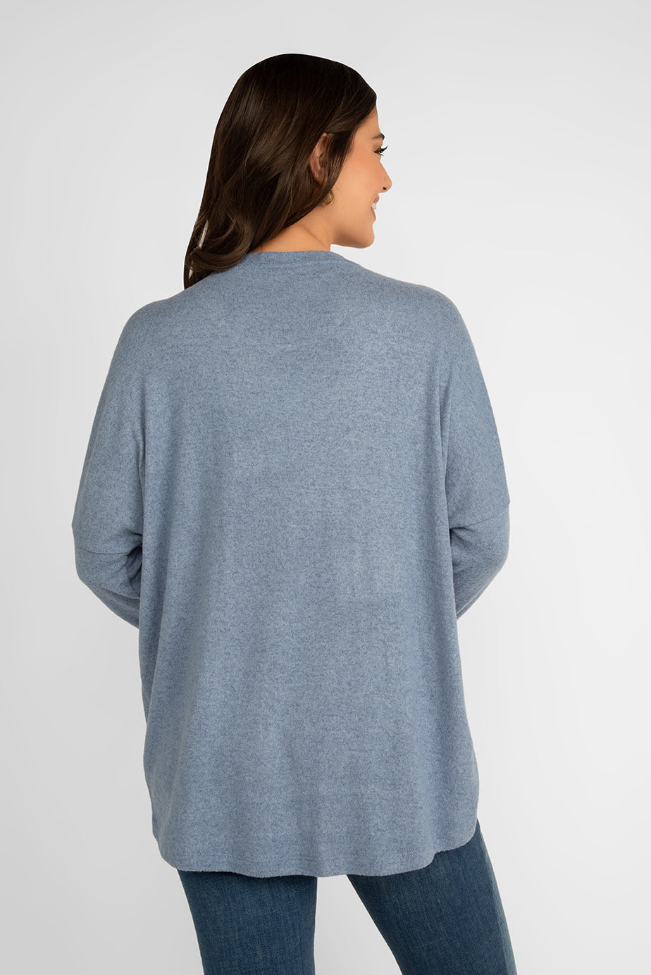 Soya Concept (24788S4) Women's Long Sleeve Brushed Knit Top in Blue