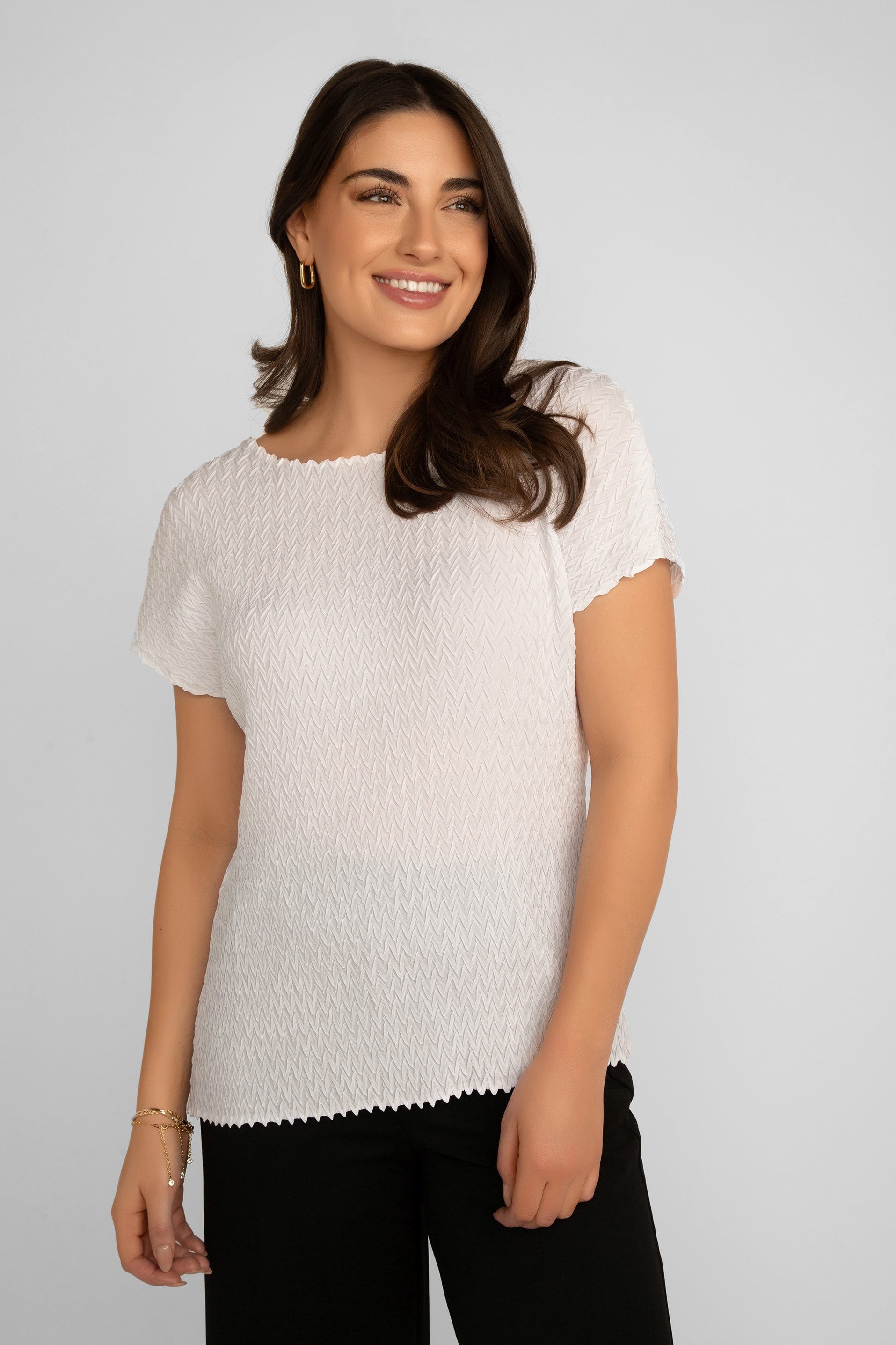 Short Sleeve Textured Top