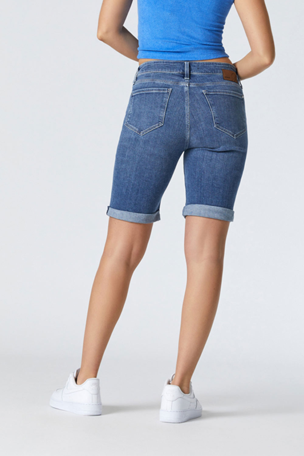 Back view of Mavi Jeans (M1441534644) Women's Alexis Bermuda Shorts in Light Organic Blue wash