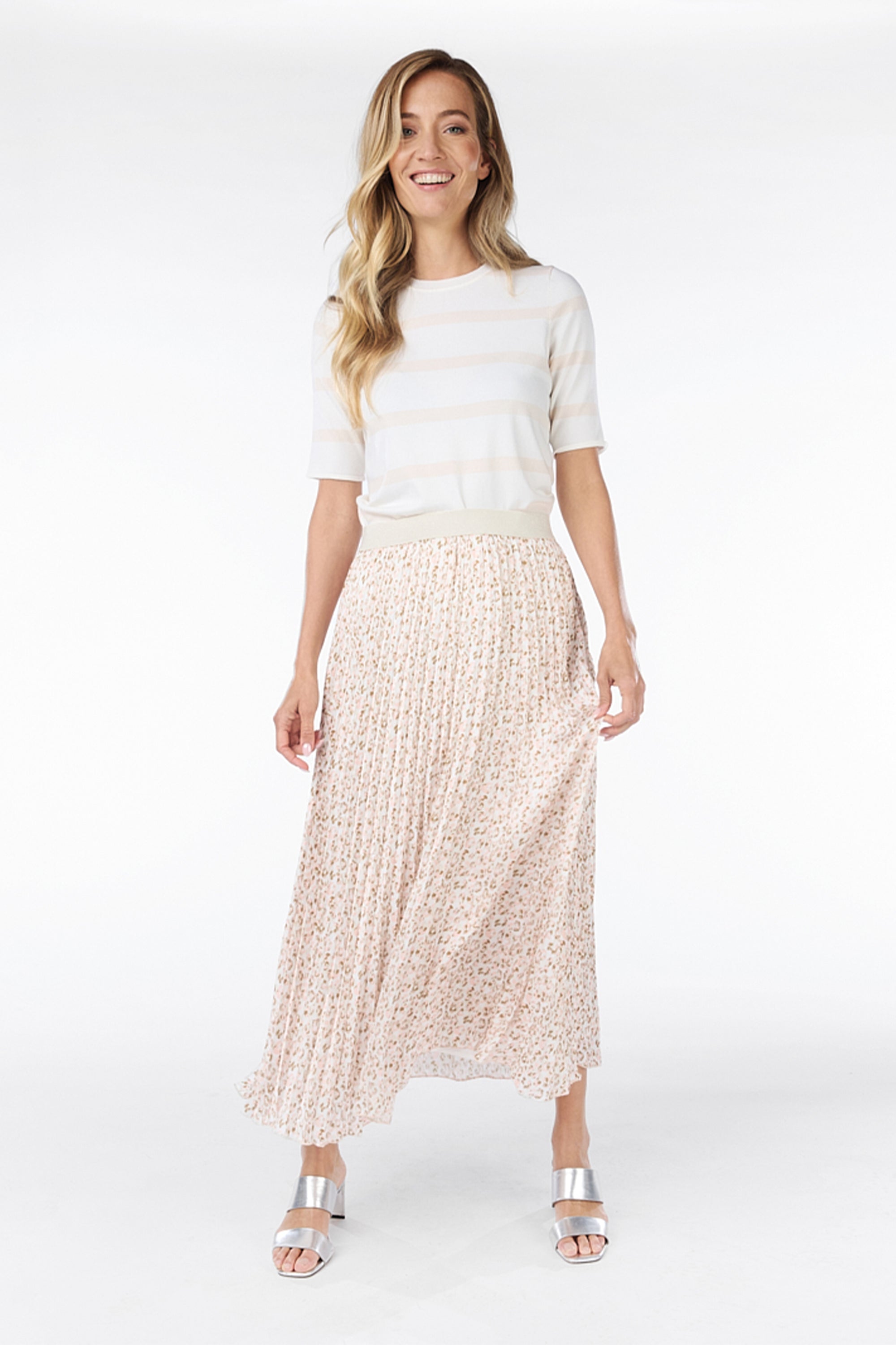 Pastel Cheetah Print Pleated Skirt