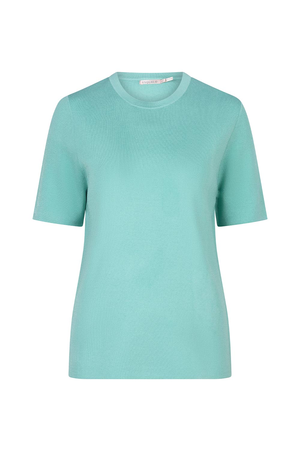 Esqualo (SP2407014) Women's Textured Short Sleeve Sweater with Crew Neck in Pool Blue