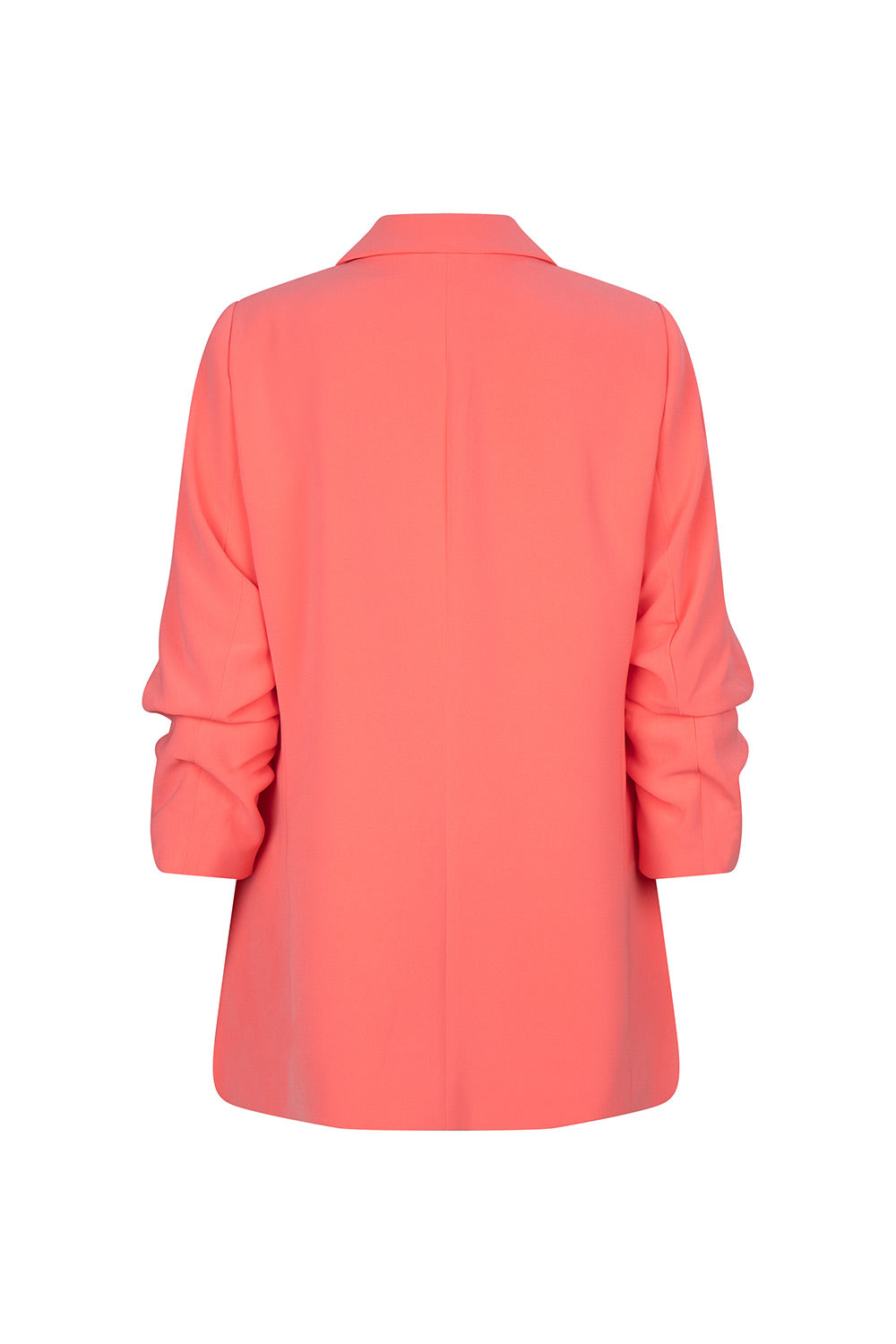 Esqulao (SP2410023) Women's Ruched 3/4 Sleeve Open Front Blazer with Flap Pockets in Strawberry Pink