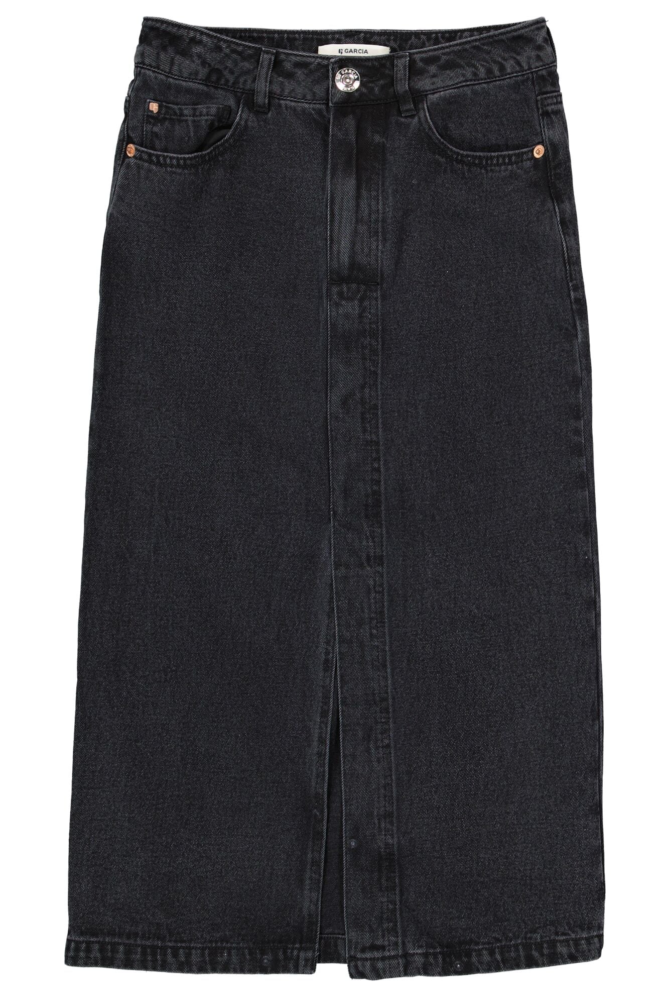 Garcia (T40320) Women’s Long Denim Skirt with Front Slit